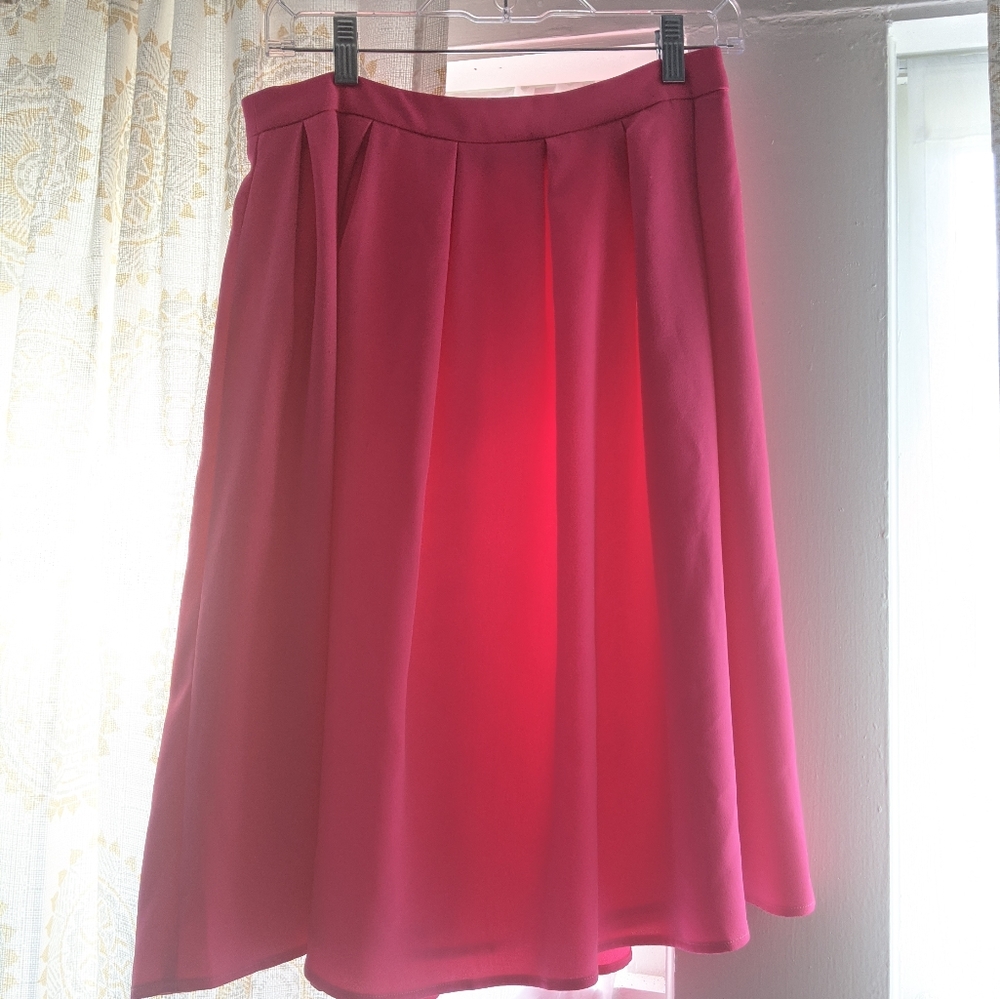 Bright pink Modcloth swing skirt medium